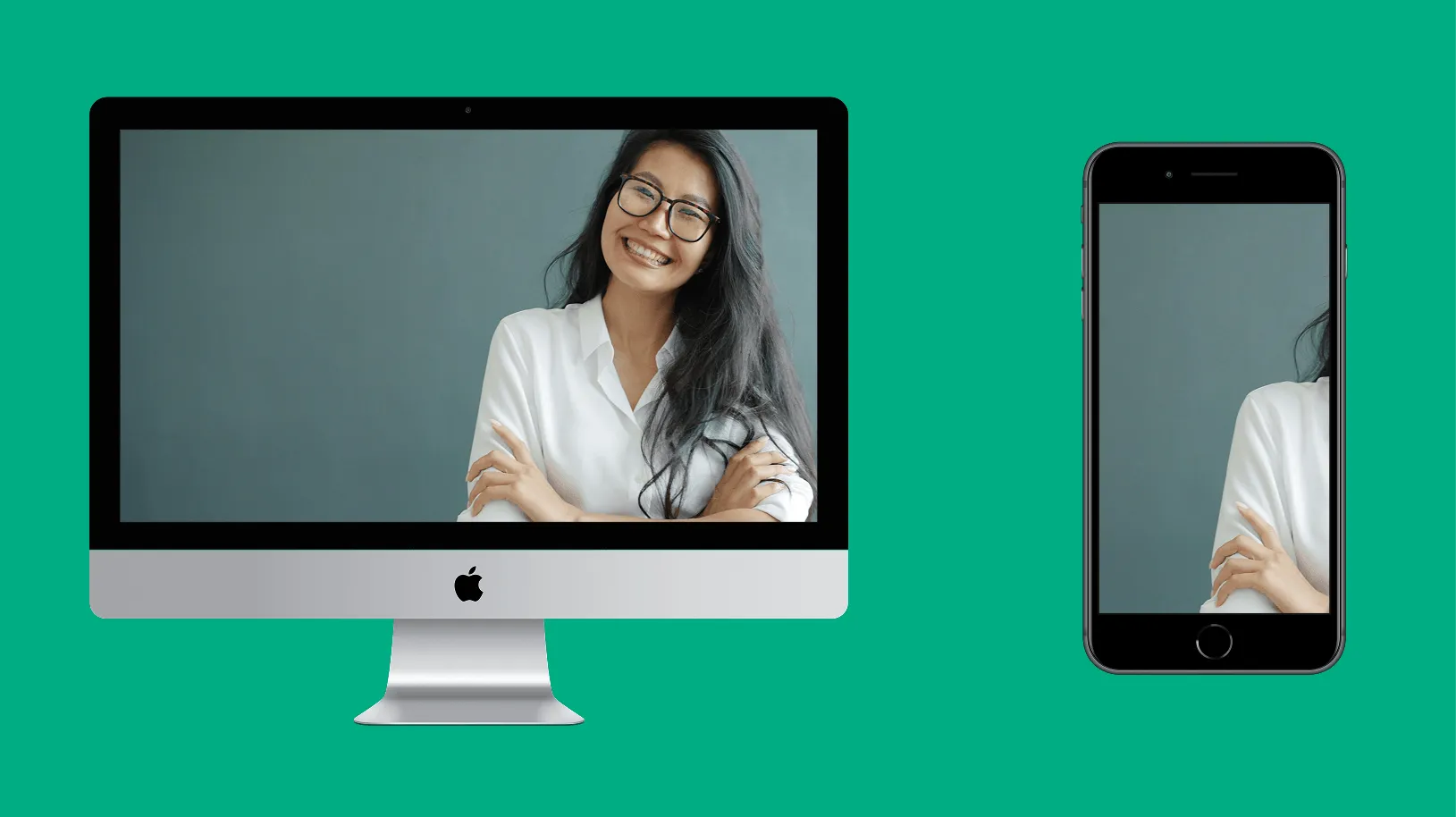 Comparison between desktop and mobile when placing subject